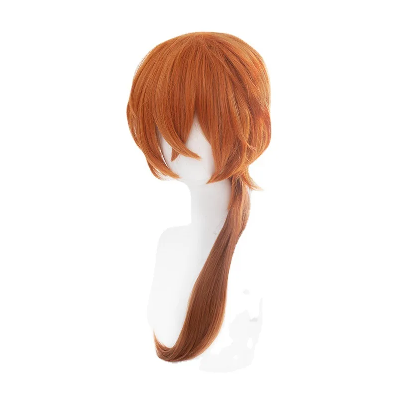 Anime Bungo Stray Dogs Nakahara Chuuya Cosplay Wig 55CM Orange Gradient Heat-resistant Synthetic Hair Halloween Party+wig Cap