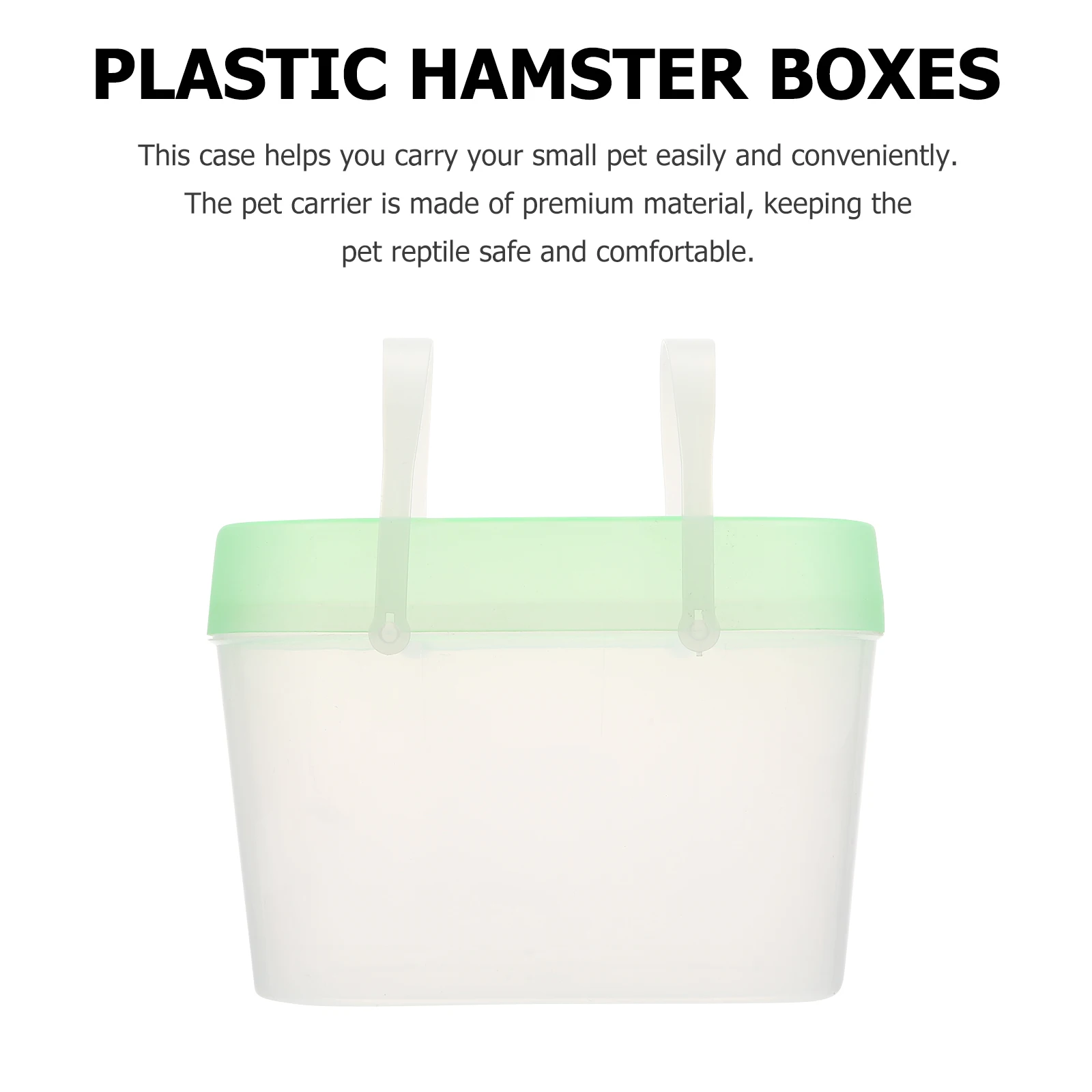 

2pcs Pet Carrying Box H held Carriers Plastic Cases Hamster Cages Reptile Travel Containers Turtle Boxes Thickened Lid Sealed