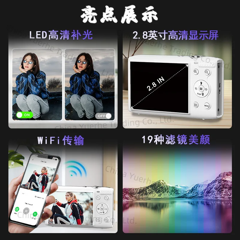 

Pixel compact ccd digital camera 16x zoom 5K high definition video card camera campus