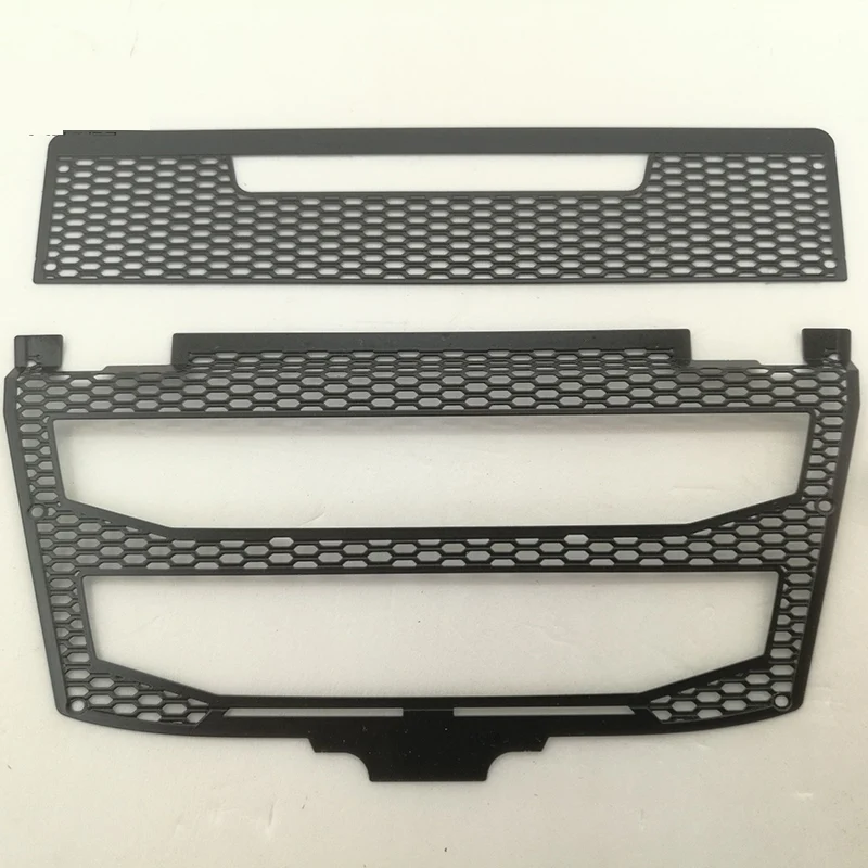 Air Intake Hood Plus Light Black Grille LED Original Factory Plus Modified for 1/14 Tamiya RC Truck Trailer Tipper 56360 Volvo