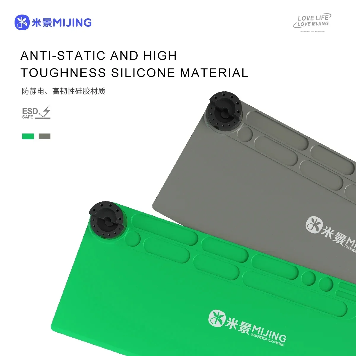 MIJING FM11 12 Silicone Anti Static Work Mat Heat Resistant Desktop Repair Pad with Phone Stand for Phone Soldering Repair Tools