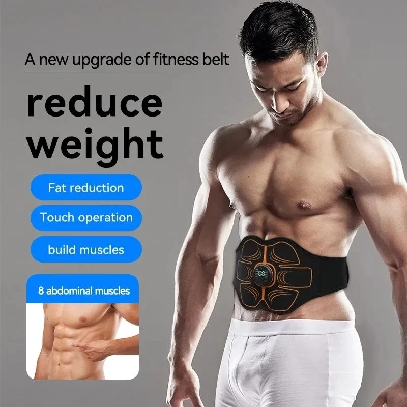 Electric Abdominal Muscle Stimulator EMS Trainer Belt Home Gym Fitness Slimming Massager Waist Belly Weight Loss USB Recharge