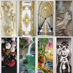 Creative White Home Decor Wallpaper Door Sticker For Living Room Bedroom Decoration Adhesive Wall Decal Vinyl Removable Poster