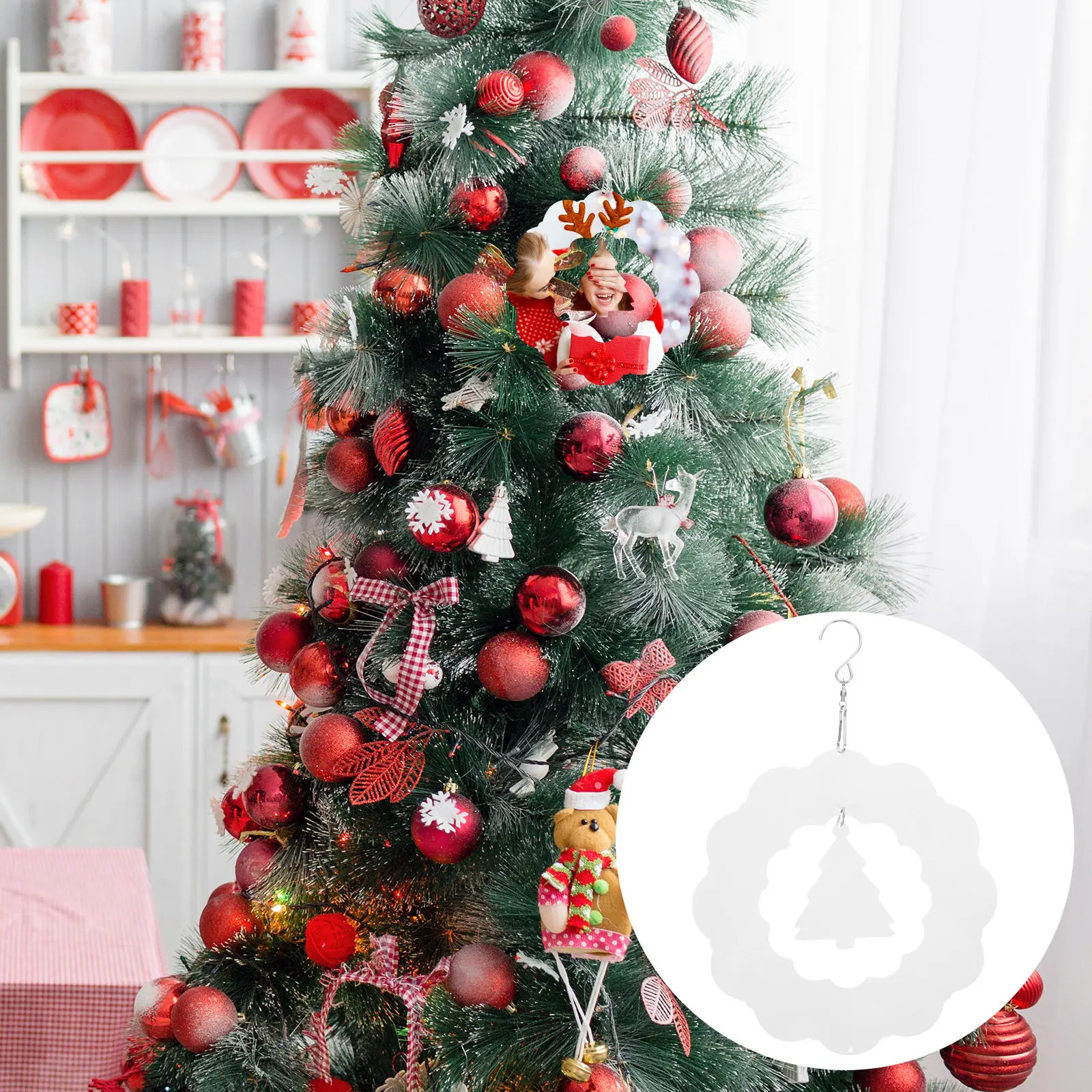 Blank Aluminum Wind Spinner for Sublimation DIY Custom Decoration Outdoor Garden Yard Porch Door Hanging Christmas Tree Ornament