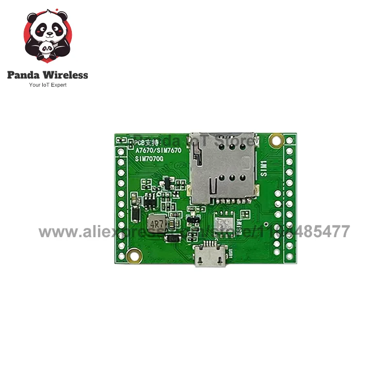 SIM7670E CAT1 CORE BOARD GEEN GPS-module Dual-row Pin LTE B2/B4/B5/B12/B13/B66 Cat1 4G Qualcomm chip Breadboard Met FPC Antenne