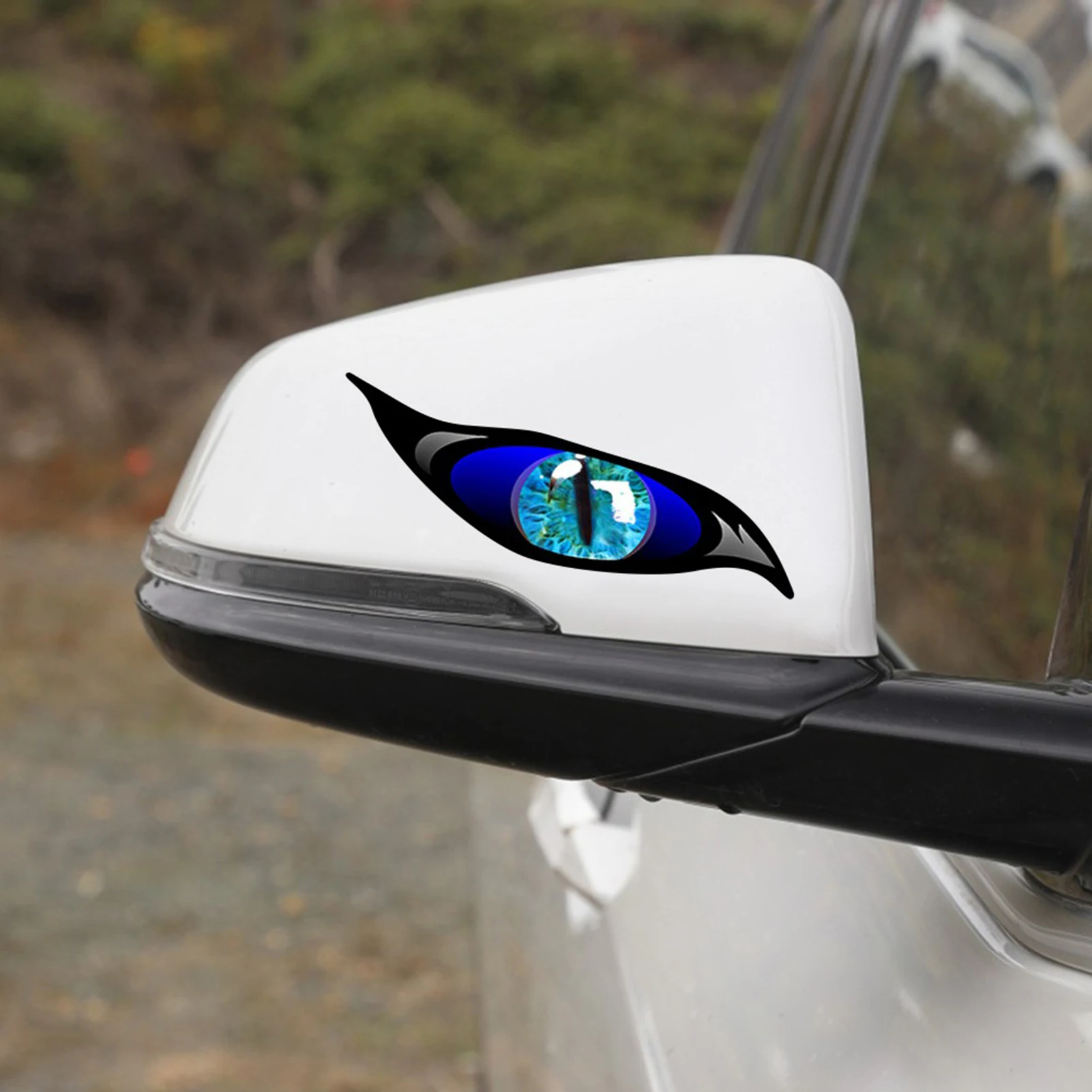 2PCS Car Stickers Evil Eye Zombie Style Sunproof Waterproof Decal for Rearview Mirror 5*2in Car Sticker Decoration