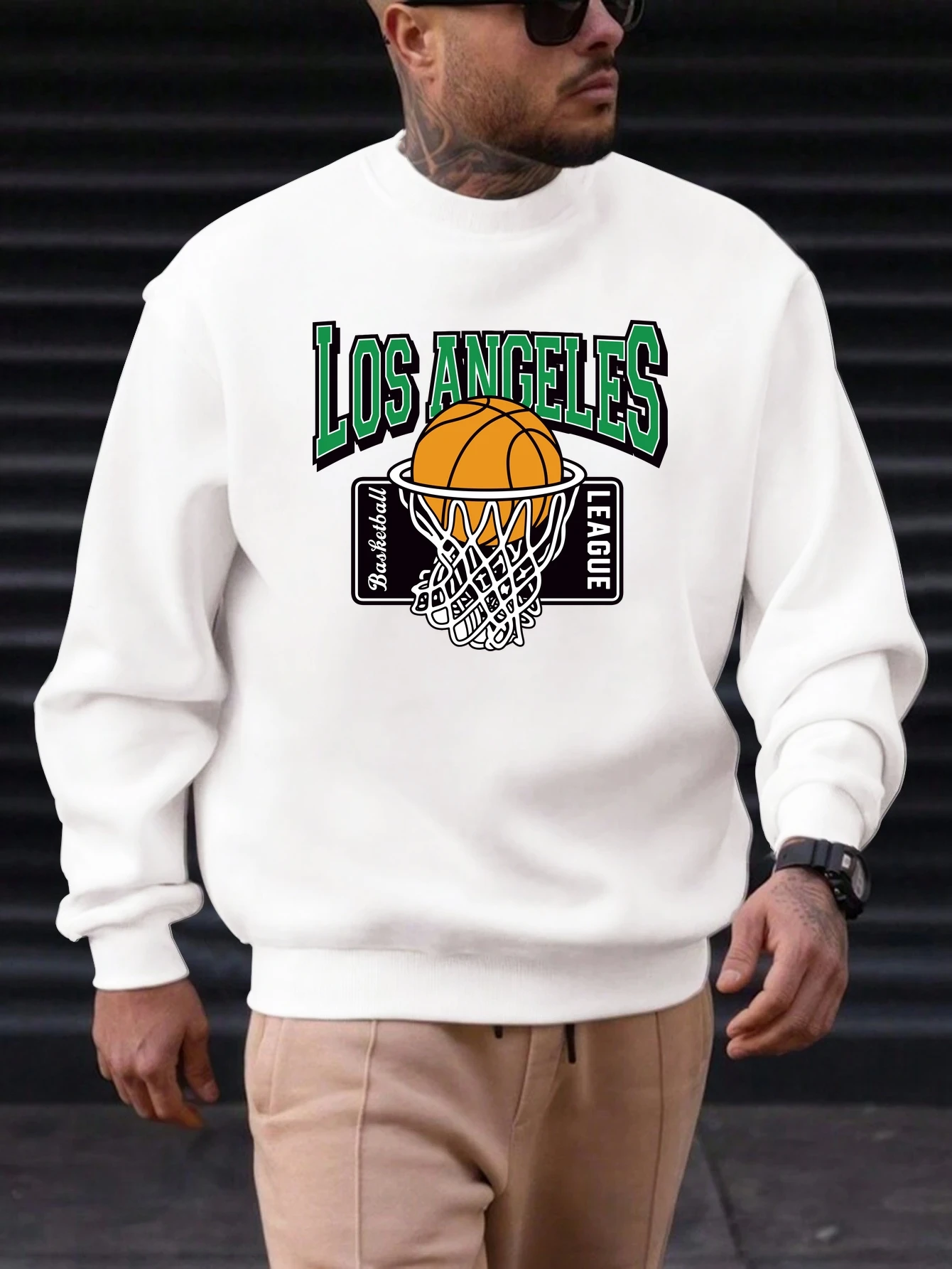 

2025 New Sweatshirt For Men's LOS ANGELES Pattern Printing Cotton Round Neck Fashion Casual High Quality Daily Top Clothing
