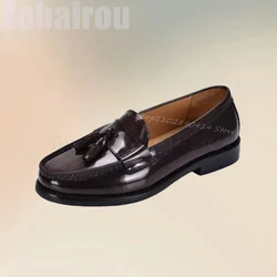 Burgandy Tassels Sewing Design Penny Loafers Fashion Slip On Men Shoes Luxurious Handmade Party Banquet Office Men Casual Shoes