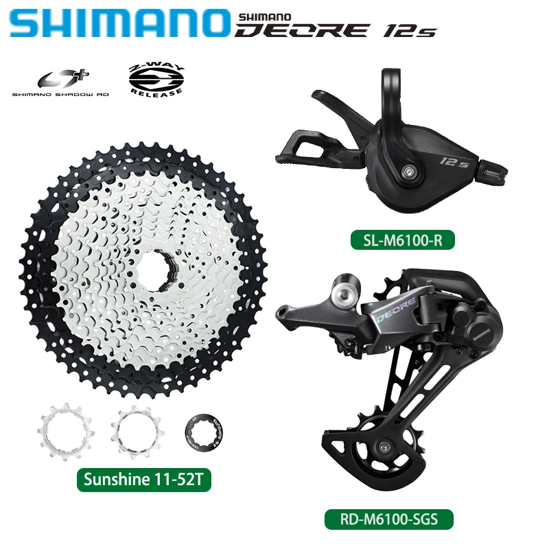 

SHIMANO DEORE M6100 12V Groupset Shifter Rear Derailleur Sunshine Cassette Sprocket 50 50T Chain 1x12 Speed Original Parts