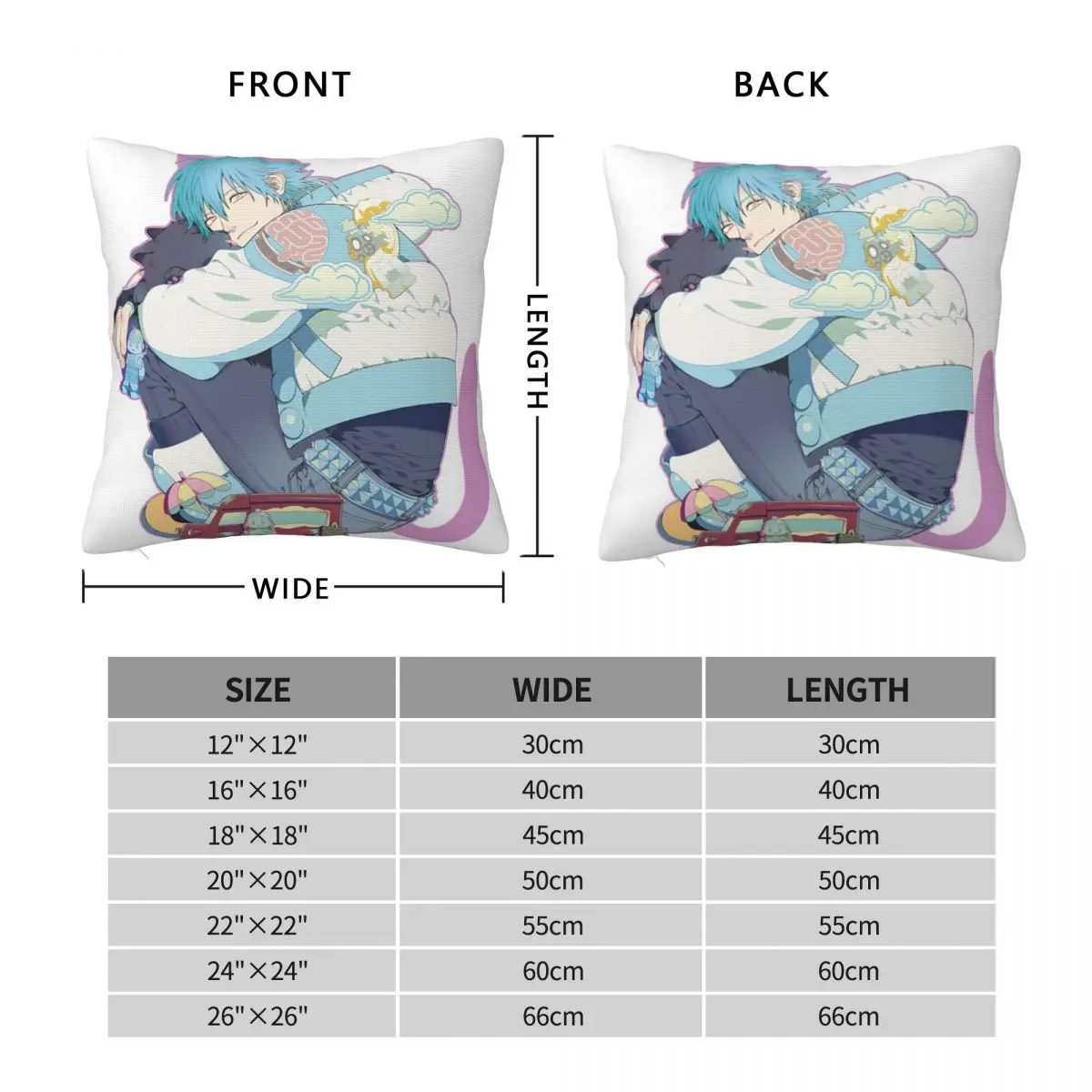 Aoba Dramatical Murder Anime Square Pillowcase Cushion Cover Pillow Case Throw Pillow Cover for Home Sofa Living Room