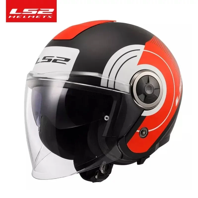 LS2 OF620 Motorcycle Half Helmet Double Lens Four Seasons Commuting Summer Breathable Locomotive Pedal Electric Vehicle Helmet