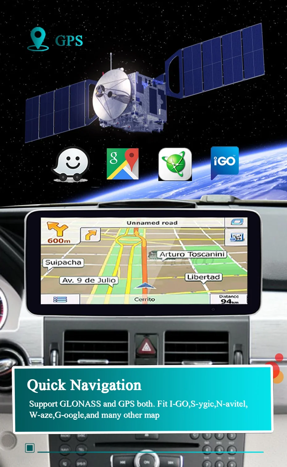 Drahtloser Carplay Android 14 Auto-Stereo-Bildschirm für Mercedes Benz GLK-Klasse X204 2008–2012, Autoradio, Multimedia-Player, GPS, 4G, LTE – Detail 15
