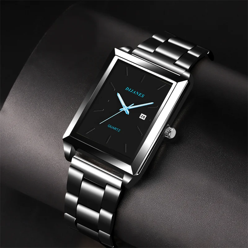 Luxury Business Stainless Steel Quartz Watch for Man Fashion 2023 Men\'s Calendar Sports Casual Leather Wristwatch montre homme