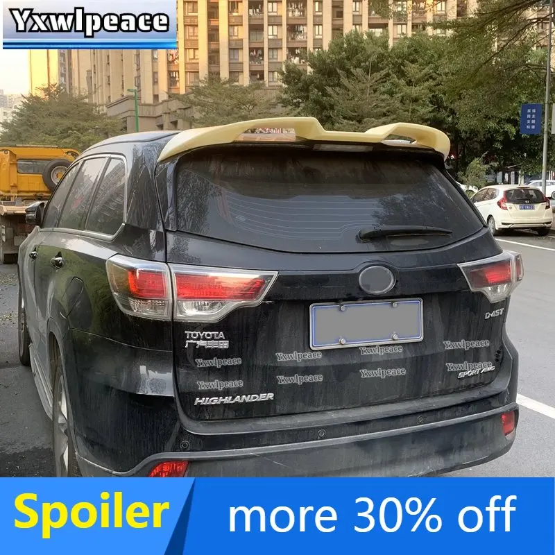 

For Toyota Highlander Spoiler 2015 2016 2017 2018 2019 2020 2021 ABS Material Primer Color Rear Roof Spoiler Car Styling