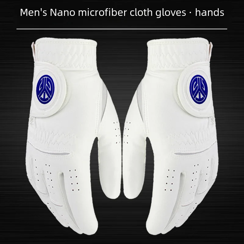 Golf Gloves Men's Hand Imported Nano Microfiber Cloth Thin Breathable and Washable Golf Gloves