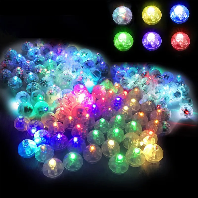 50Pcs/ Lot LED Balloon Lights Flash Colorful Round Tiny Lamps Waterproof Luminous Balls Ornament for Wedding Birthday Party