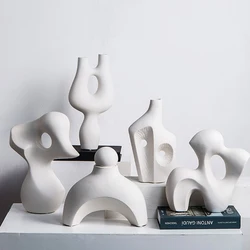 Irregular Rockery Statue Figure Home Decoration Ceramic Ornaments For Living Room Abstract Sculpture Art Office Desk Decor Gifts
