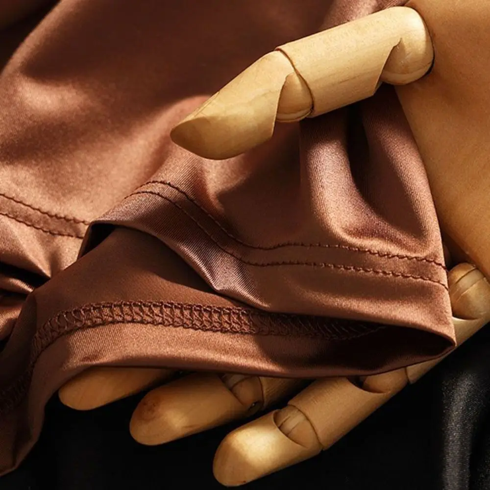 4PCS Simple Thin Satin Silk Boxer Briefs Seamless Underpants Ice Silk Boxers Mid Waist Lingerie Underwear for Men Gifts