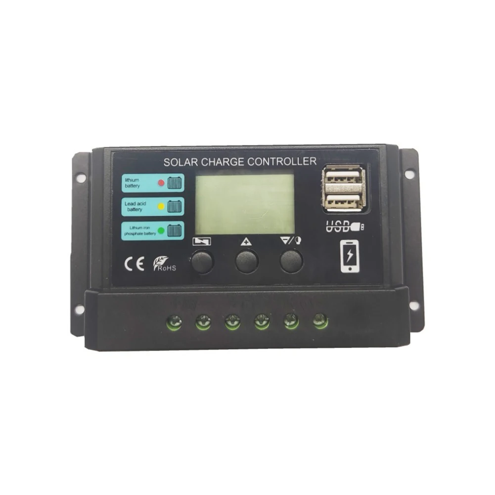 12v-24v-ソーラーチャージコントローラー-10a-20a-30a-lcdディスプレイとusb出力付き、酸性およびリチウム電池システム対応