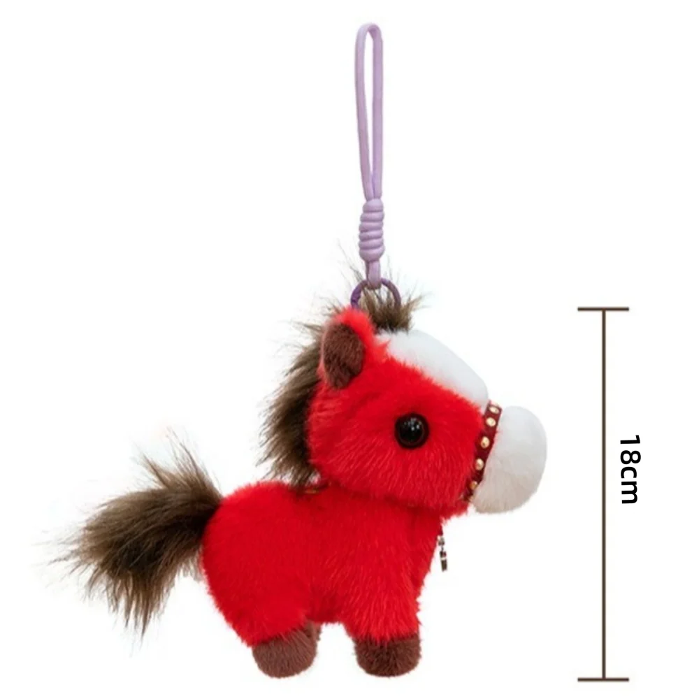 Nouveau Symbole de bon augure cheval 18cm porte-clés pendentif Animal sac à dos ornement pendentif