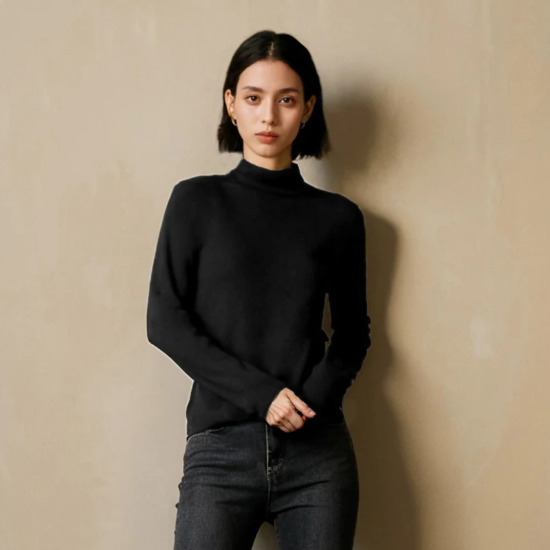 

Women's Pullovers Warm Women Sweater Slim Turtleneck High Strecth Jumper Autumn Winter Bottoming Shirt Women Long Sleeve Top