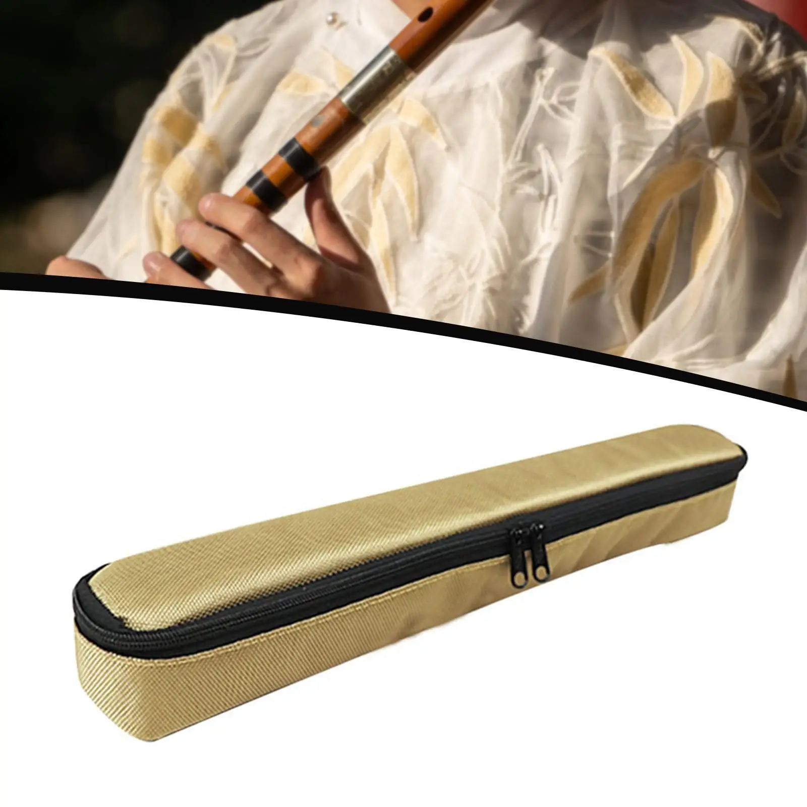 حقيبة تخزين الفلوت حقيبة يد موسيقيين الموسيقيين الغبار سستة مقاوم للماء الخيزران الناي كيس التخزين #1