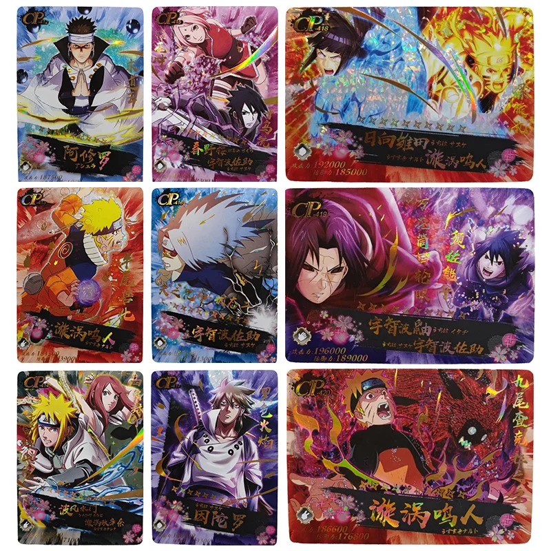 

Anime NARUTO Rare CP Refraction Foil Ashura Uzumaki Kushina Namikaze Minato Toys for boys Collectible Cards Birthday Present