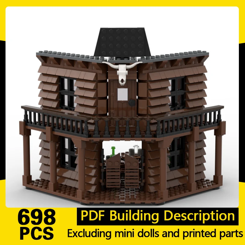 

City Street View Model MOC Building Bricks Western Style Saloon Modular Technology Gifts Holiday Assemble Children Toys Suit