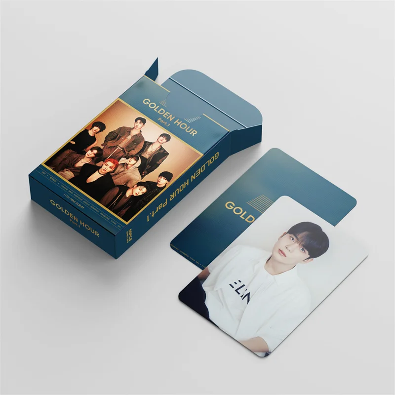 Imagem -06 - Cartões Kpop Ateez Golden Hour Lomo Cartão Postal hd Photocard Parapresente Coleção K-pop Celebrate Album 55 Peças por Conjunto Alta Qualidade Fãs