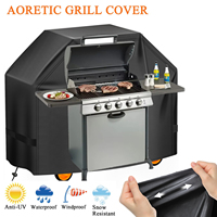 Outdoor Barbecue Cover Round Rain Protective BBQ Cover Waterproof Weber Anti-Dust Waterproof Heavy Duty Grill Cover Home Supplie