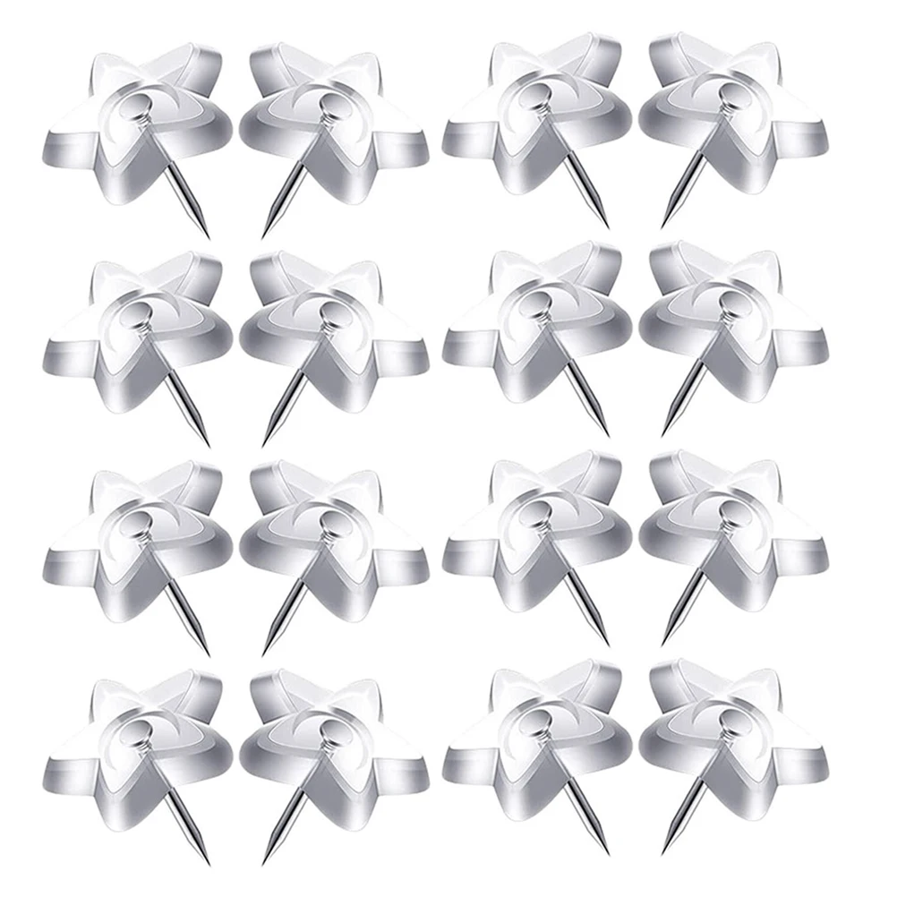 

50pcs Five-pointed Star Thumbtack Push Pins for Wall Hanging Cork Board Versatile Push Pins For Wall Hanging Use