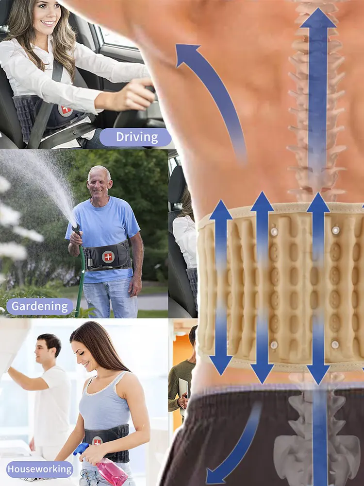 Adjustable Decompression Brace for Osteoporosis Scoliosis Support SeniorSpine Relief Belt Air Traction Spinal Relief
