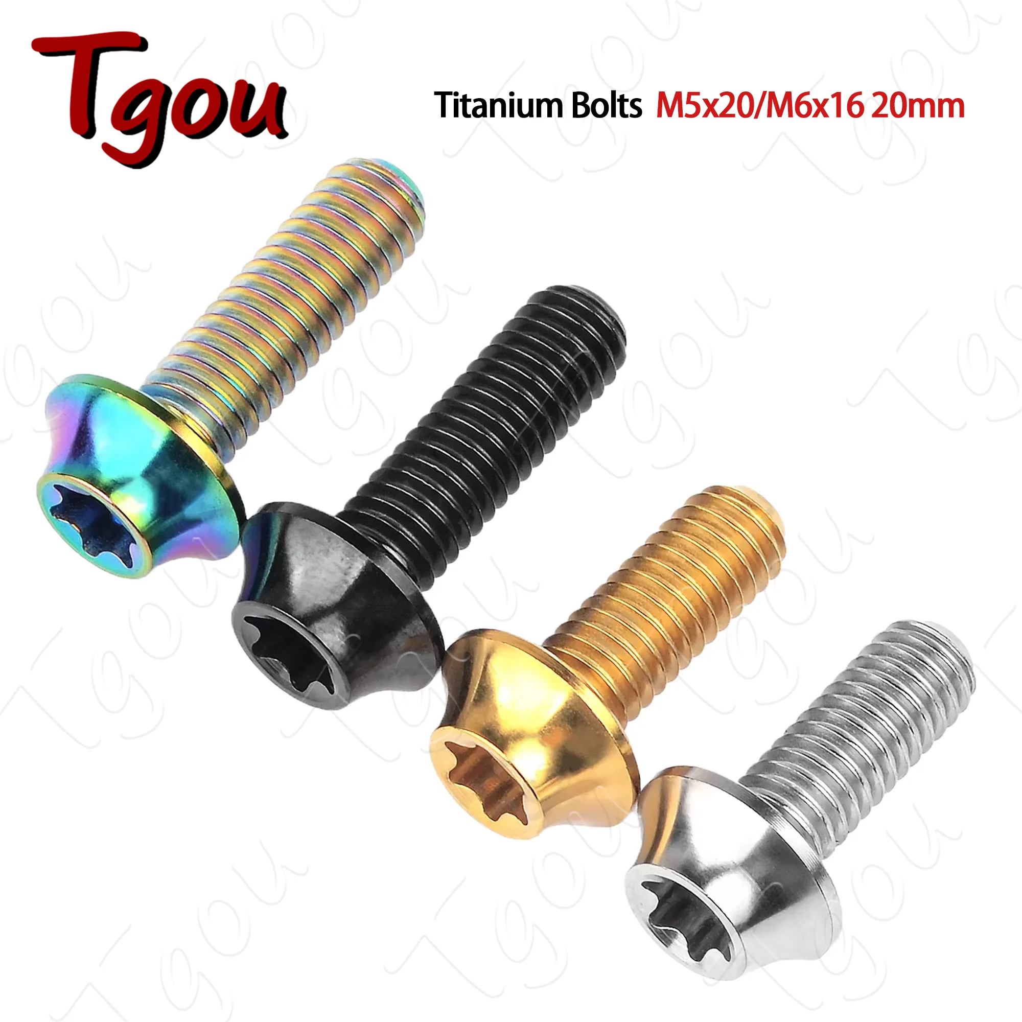 

Tgou Titanium Bolt M5x20/M6x16 20mm Torx Head Screws for Motorcycle Bicycle