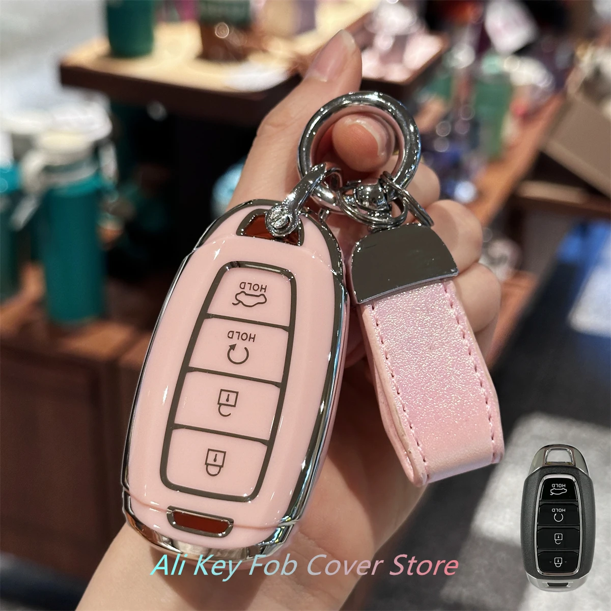 غطاء مفتاح السيارة لسيارة Hyundai Elantra، GT، Kona، Palisade، Venue، Veloster - سلسلة مفاتيح ملحقات واقية #1