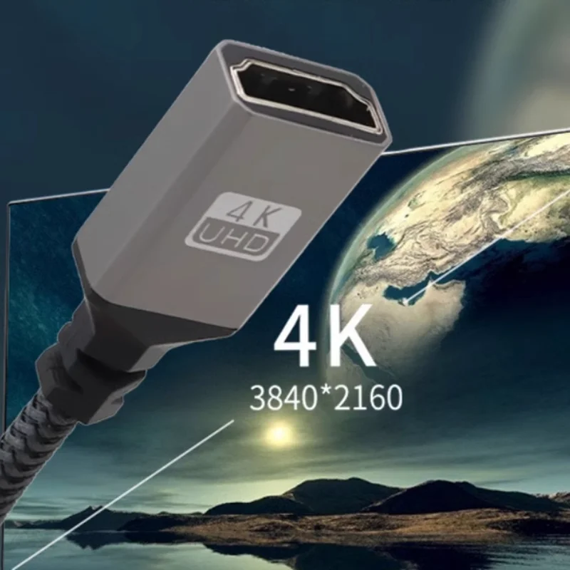 HD 4K@60HZ V2.0 HDMI Straight Left Right UP Down HDMI Extension Cable 4K Mini micro hdmi Cable Male To HDMI Female HDTVI Cable