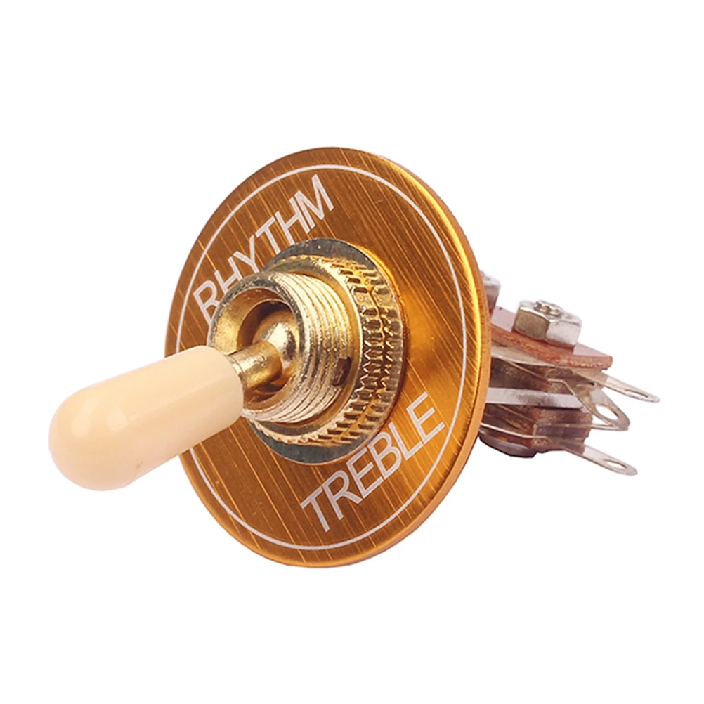 

Gold Switch Gasket Electric Guitar Rhythm Treble Ring Aluminum Alloy 3 Way Toggle Replacement