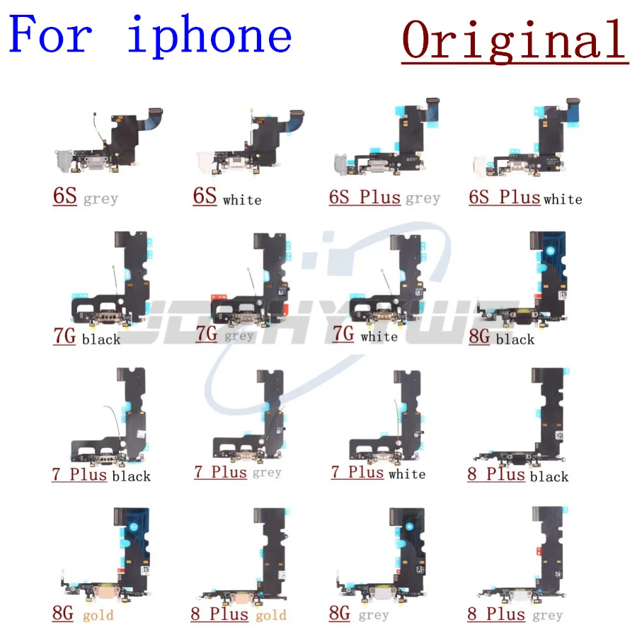 100%Original USB Port Charger Dock Connector Mic Charging Flex Cable For iPhone 7G 8G 6S 7 8 Plus