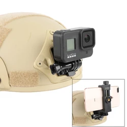 Supporto per casco tattico NVG bsae per GoPro9 SJCAM AKASO DJI Action Camera vista per la prima persona Supporto per telefono cellulare Accessorio per riprese