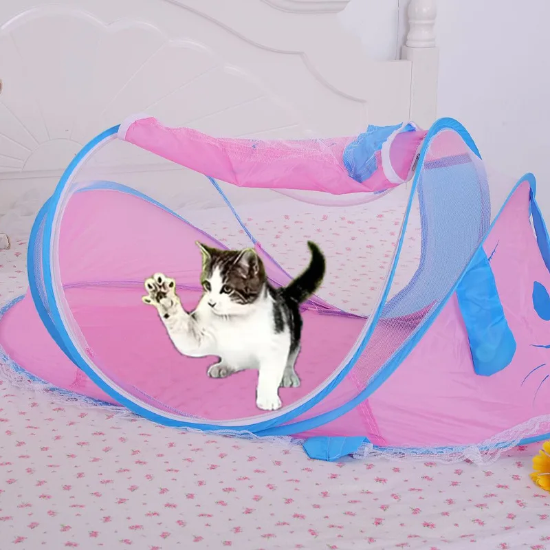 Carpa de viaje transpirable con protección solar para gatos y perros