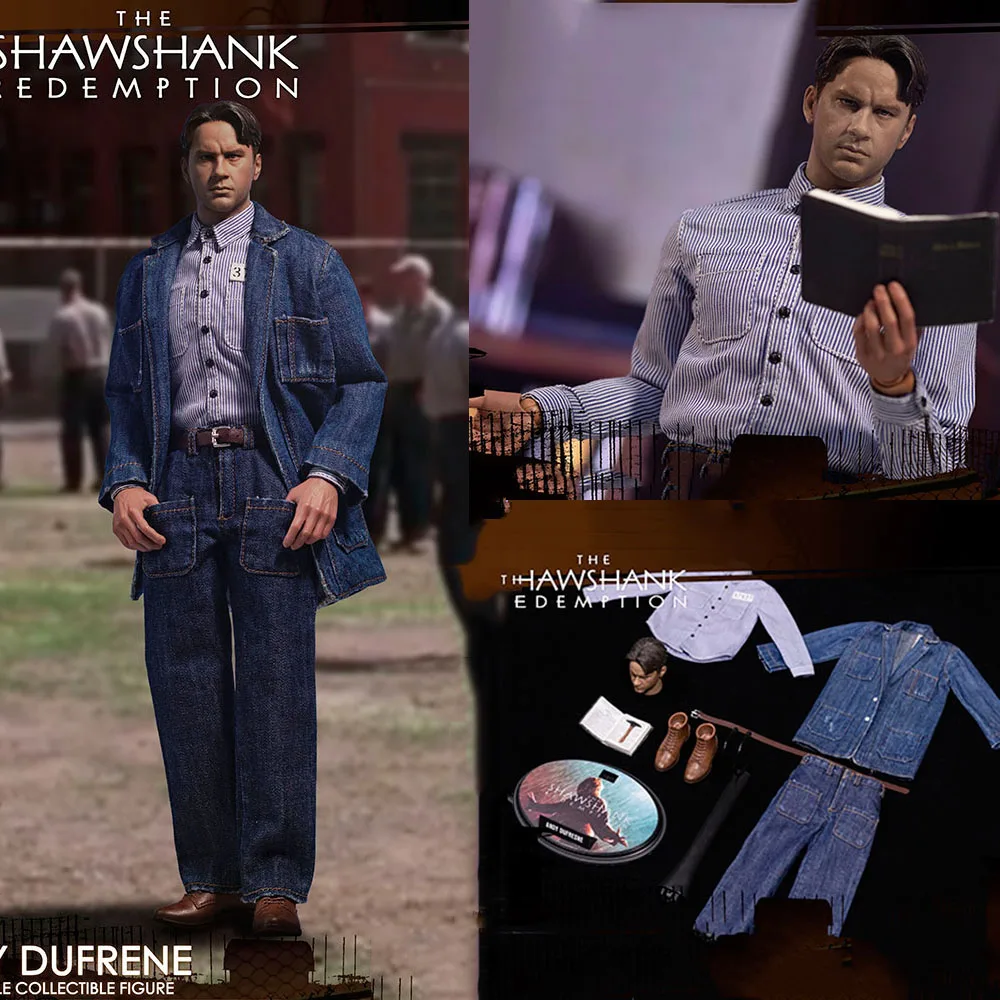 DAFTOYS 1/6th Classic Movie The Shawshank Of Redemption Andy Head Sculpture Calm Financier Dress Suit Fit 12