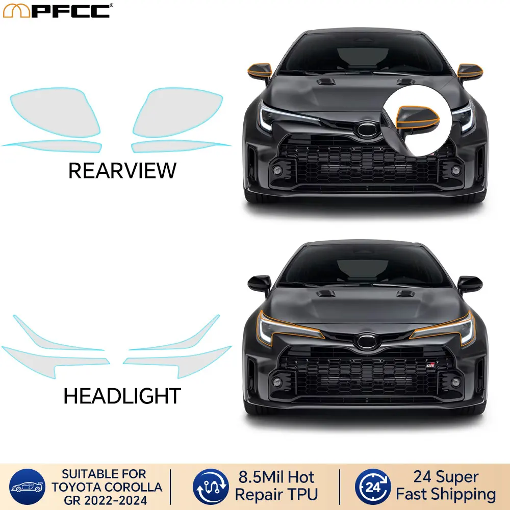 

Для Toyota Corolla Cross LE | XLE 2022-2024 автомобильные фары заднего вида B стойки защитная пленка от краски защита от царапин PPF