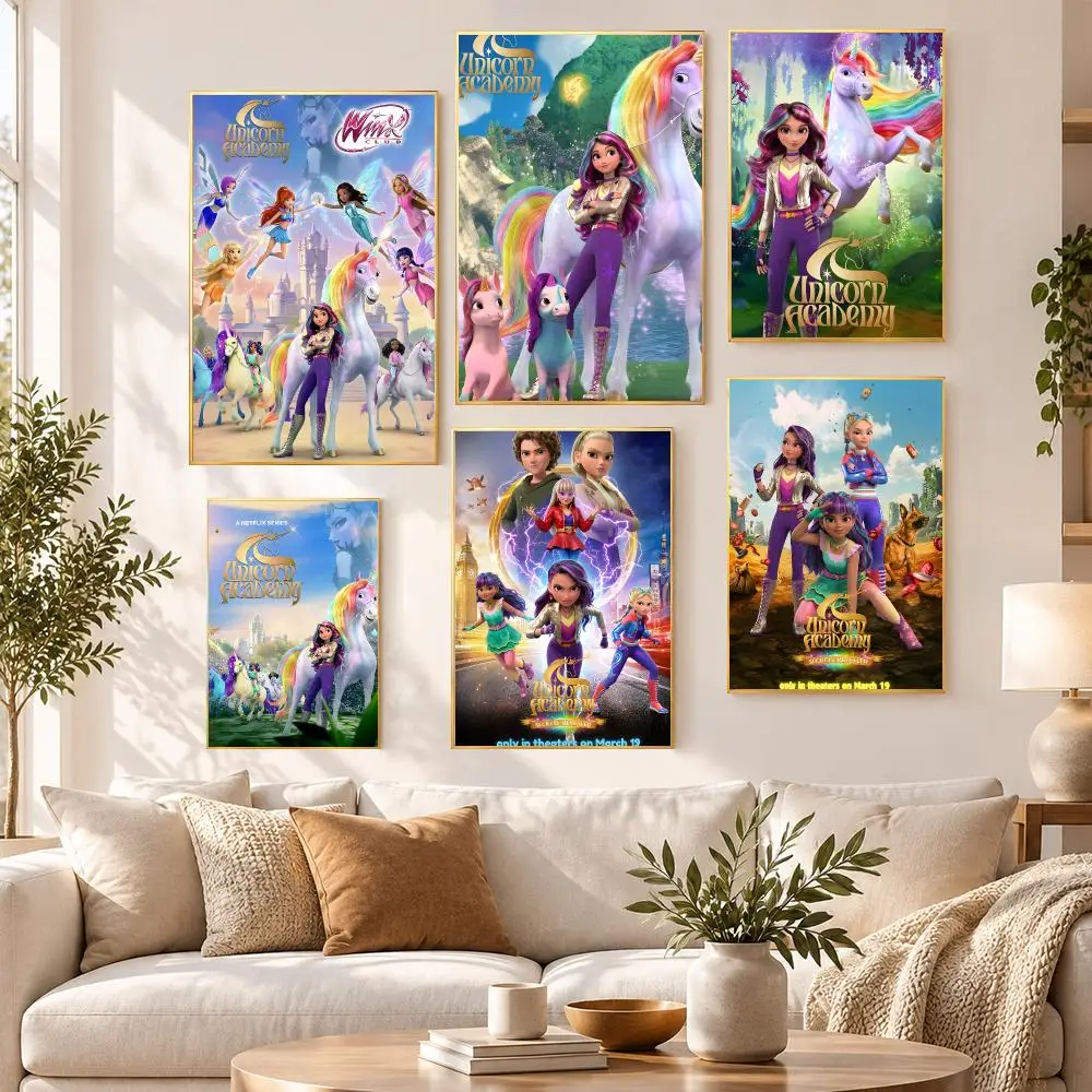 Film Series Classic Unicorn Academy Poster HD Waterproof PP Self Adhesive Aesthetic Bedroom Dorm Gaming Room Home Decor Gift