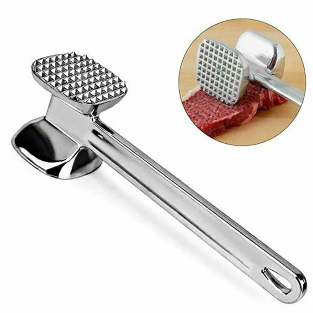 Maquete amaciador de carne, liga de alumínio, martelo de carne, mazo de dupla face para cozinha, pounder resistente para amaciar bife e abelha f2n9