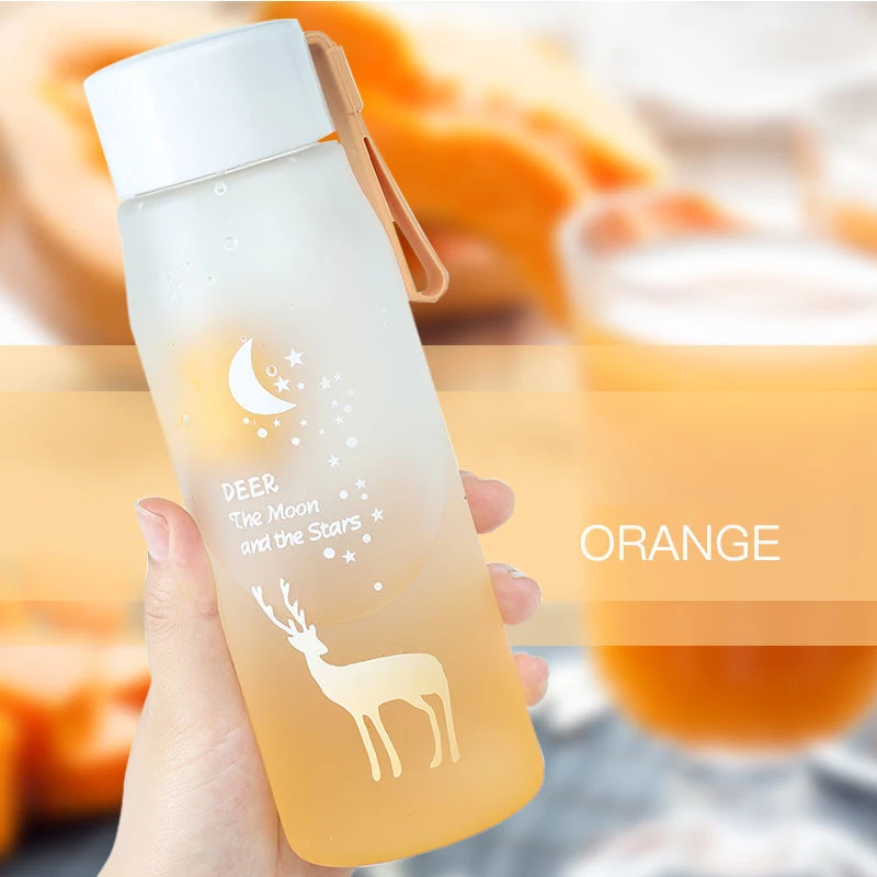 

4PCS 560ml Cartoon Deer Water Bottles for Girls Leak Proof Portable Water Cup Outdoor Travel Bike Plastic Animal Drinking Cup