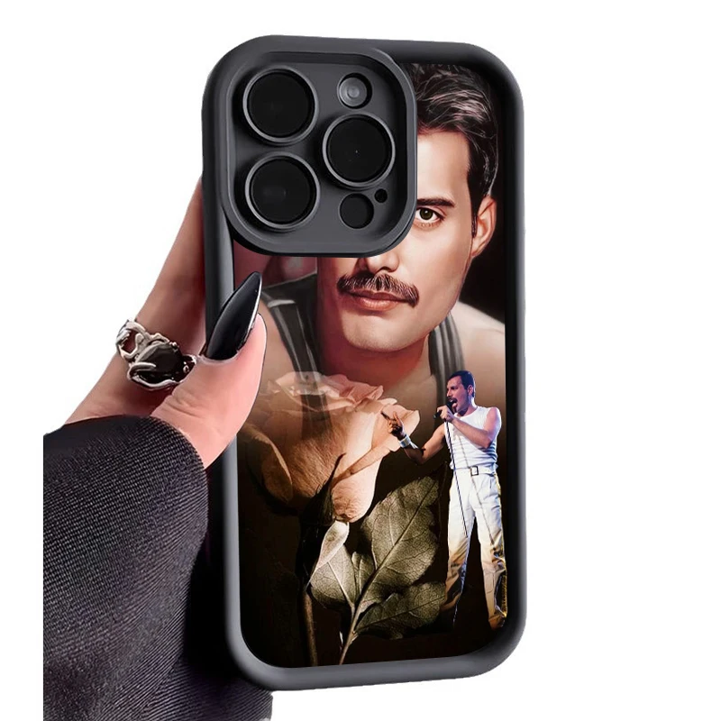 Freddie Mercury Queen Band Sky Eye Stairs Soft Silicone Phone Case For Apple iPhone 12 13 Mini 11 14 15 16 Pro Max 7 8 Plus