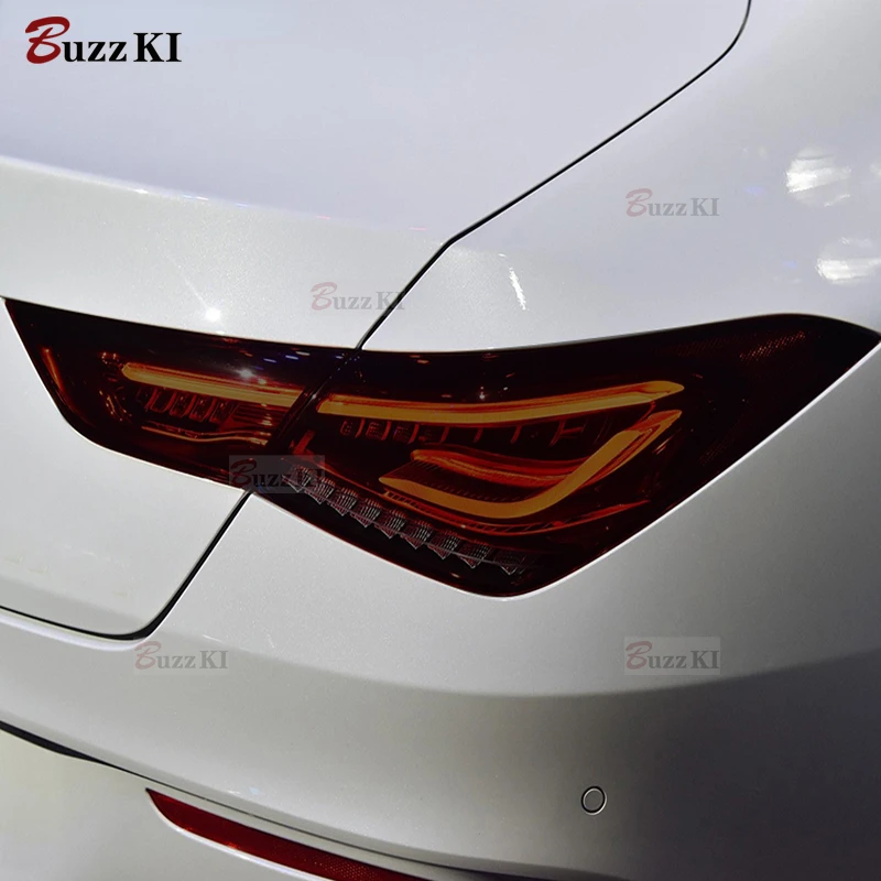 4pcs Car Headlight Protective Film Taillight Smoked Black Tint Wrap TPU Sticker For Mercedes Benz CLA Class C118 AMG X118 W118