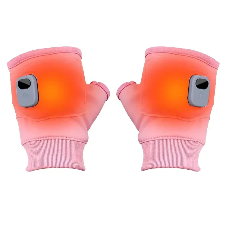 2000mAh Rechargeable Ultra Fiber Electric Fingerless Gloves for Women Outdoor Winter Comfort Design Hand Warmer Thin Gloves
