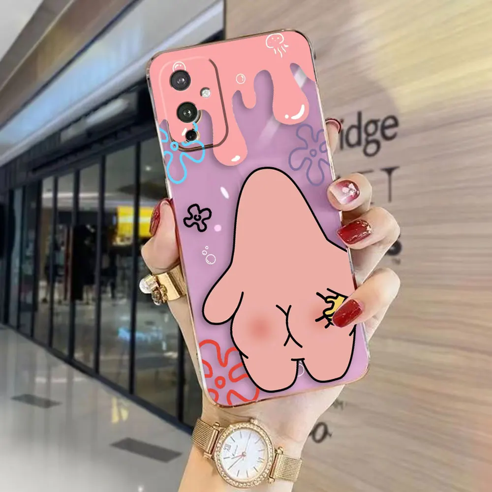 Cute S-SpongeBob Cartoon Cover Smooth E-TPU Phone Case Oneplus 8 8T 9 NORD CE 2 3 MOTO G8 G9 G22 G30 G50 G52 G Stylus Case Funda