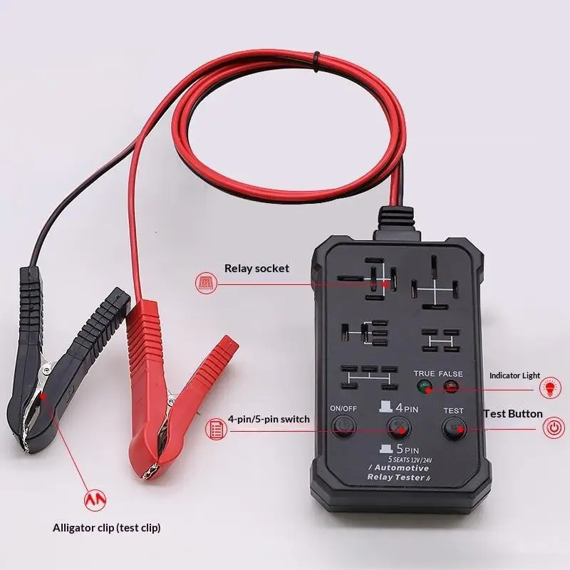 Automotive Relay Tester Long Service Life Voltage Tester Stable Performance Auto Battery Inspector for Fleet Management Check