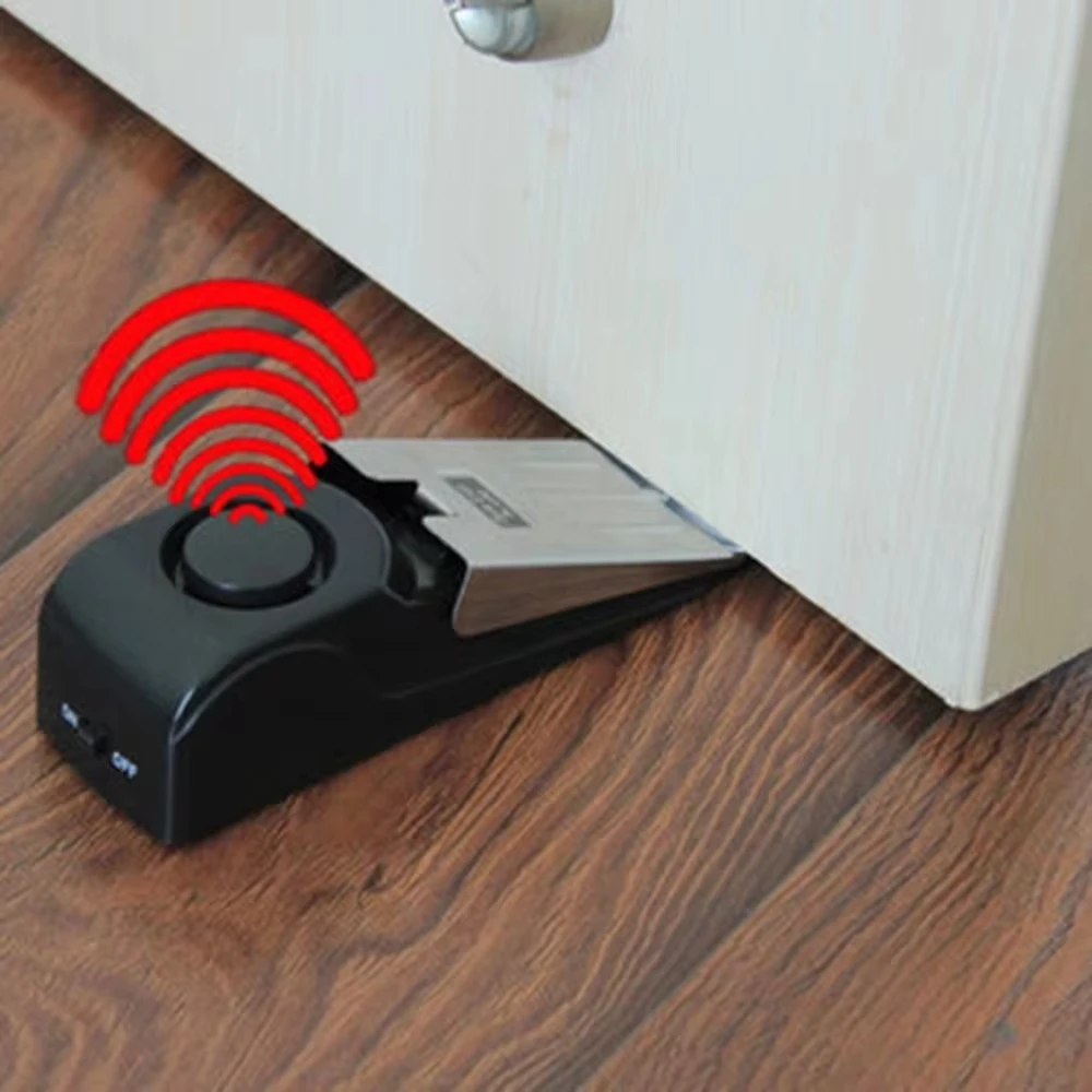 125 dB Anti-theft Burglar Stop System Security Home Wedge Shaped Door Stop Stopper Alarm Block Blocking System